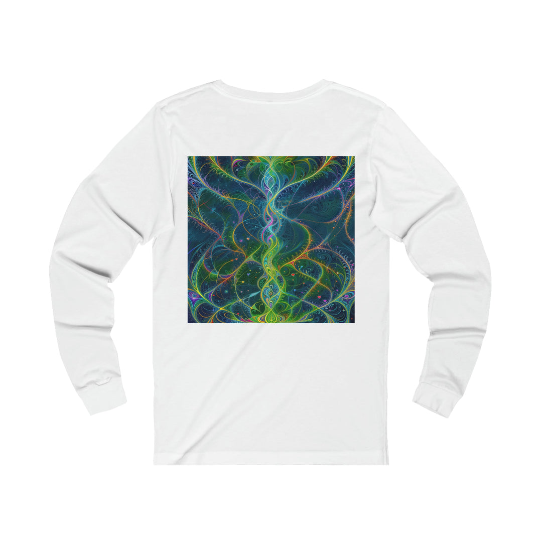 Vibrant Ethereal Swirls - Unisex Jersey Long Sleeve Tee - Long-sleeve - g(0D·IO) - S - Heather Forest -