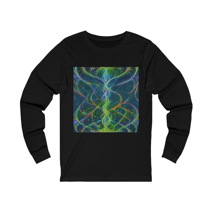 Vibrant Ethereal Swirls - Unisex Jersey Long Sleeve Tee - Long-sleeve - g(0D·IO) - S - Black -