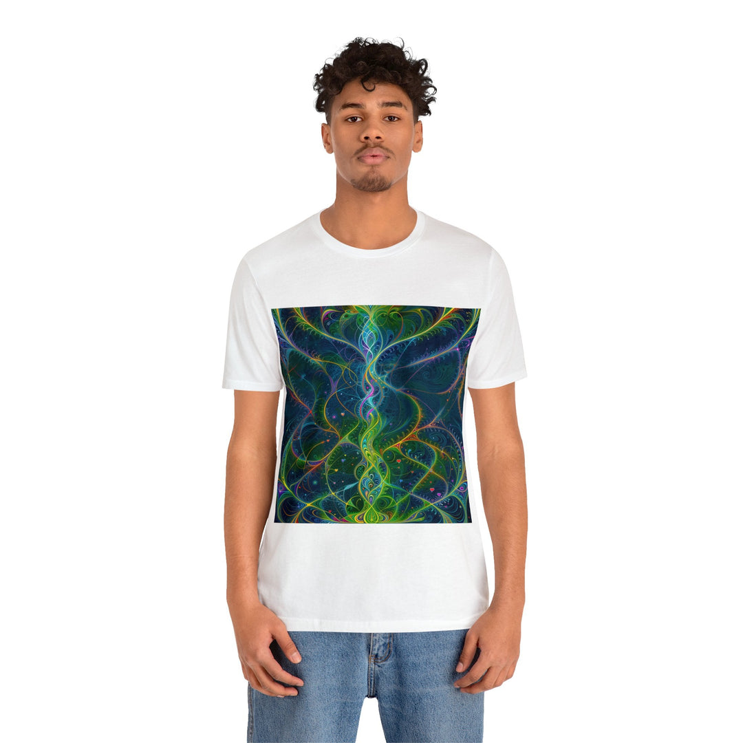 Vibrant Ethereal Swirls - Unisex Jersey Short Sleeve Tee - T-Shirt - g(0D·IO) - Black - S -