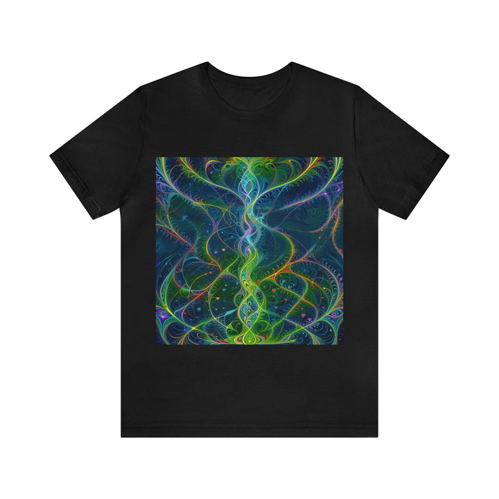 Vibrant Ethereal Swirls - Unisex Jersey Short Sleeve Tee - T-Shirt - g(0D·IO) - Black - S -