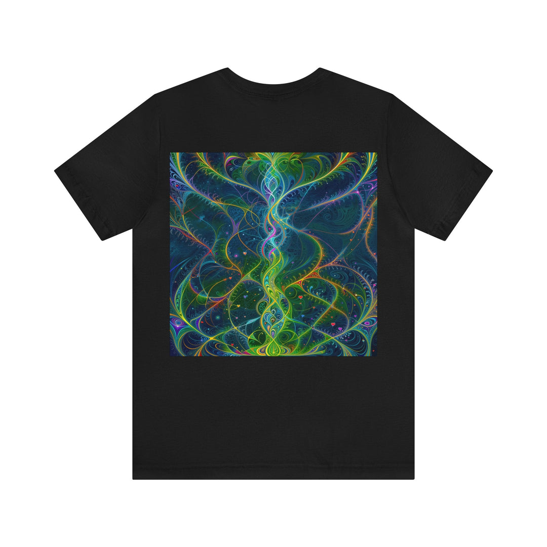 Vibrant Ethereal Swirls - Unisex Jersey Short Sleeve Tee - T-Shirt - g(0D·IO) - Black - S -