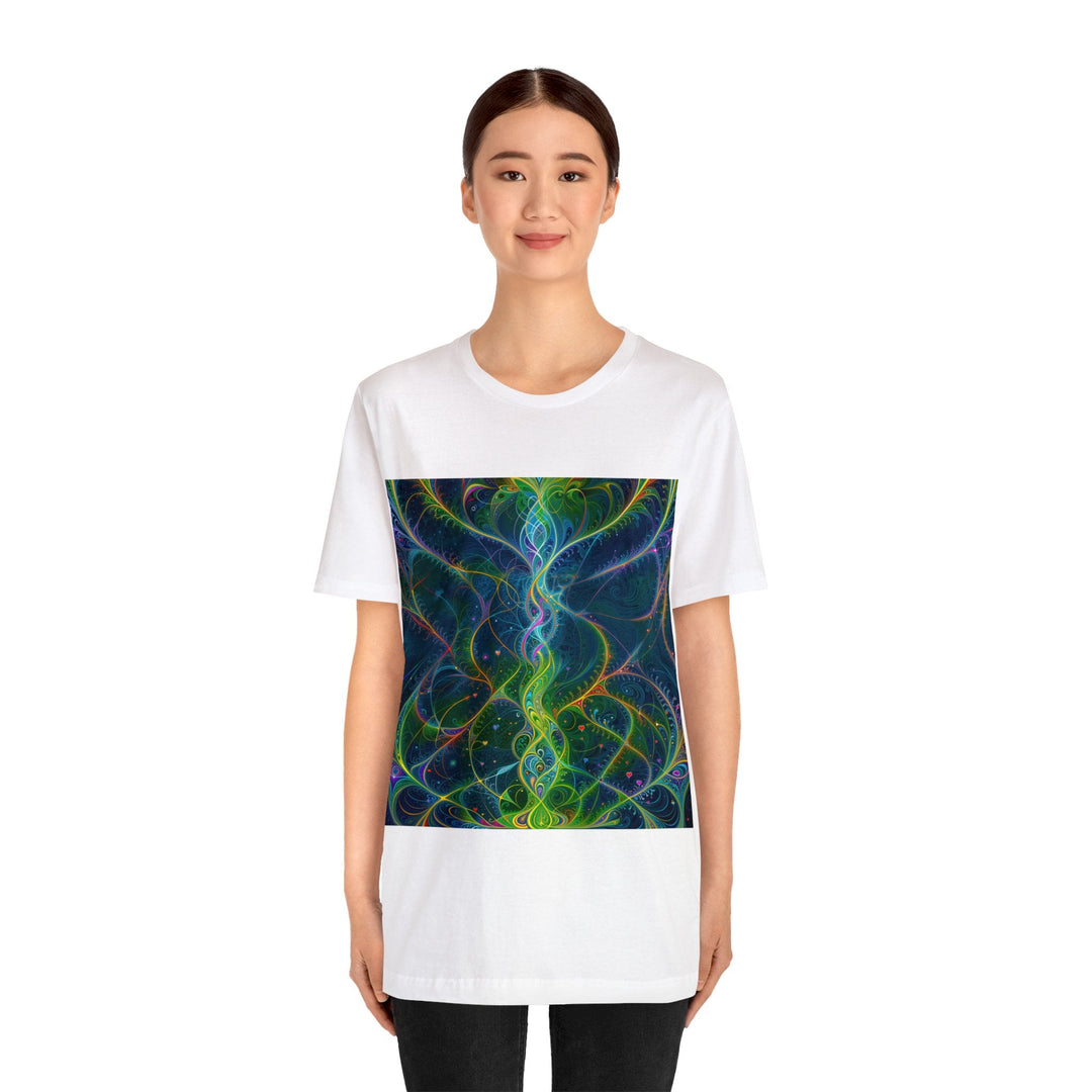 Vibrant Ethereal Swirls - Unisex Jersey Short Sleeve Tee - T-Shirt - g(0D·IO) - Black - S -