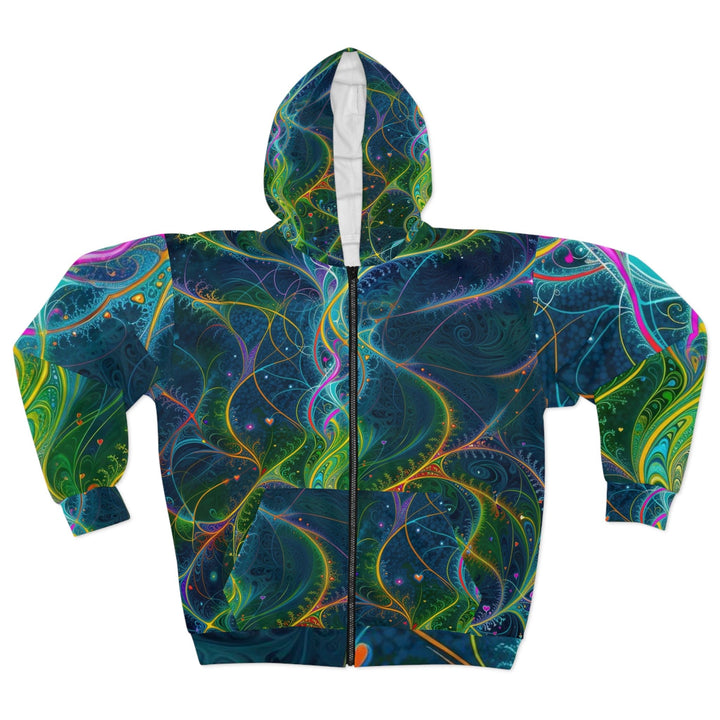 Vibrant Ethereal Swirls - Unisex Zip Hoodie - All Over Prints - g(0D·IO) - XS - -