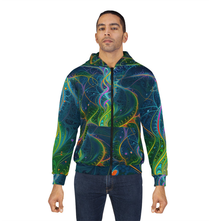 Vibrant Ethereal Swirls - Unisex Zip Hoodie - All Over Prints - g(0D·IO) - XS - -