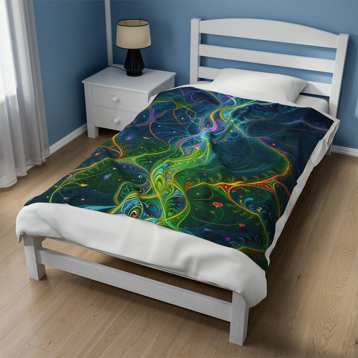 Vibrant Ethereal Swirls - Velveteen Plush Blanket - All Over Prints - g(0D·IO) - 60" × 80" - -