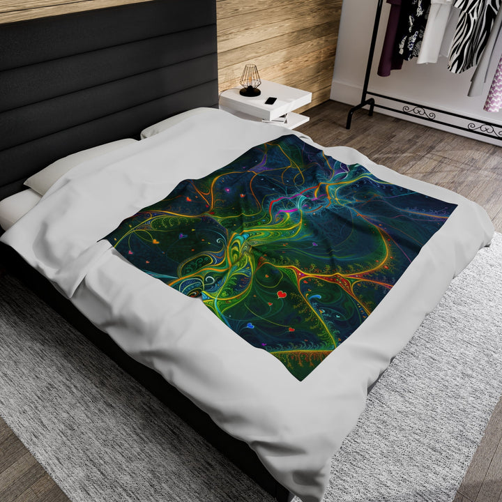 Vibrant Ethereal Swirls - Velveteen Plush Blanket - All Over Prints - g(0D·IO) - 60" × 80" - -