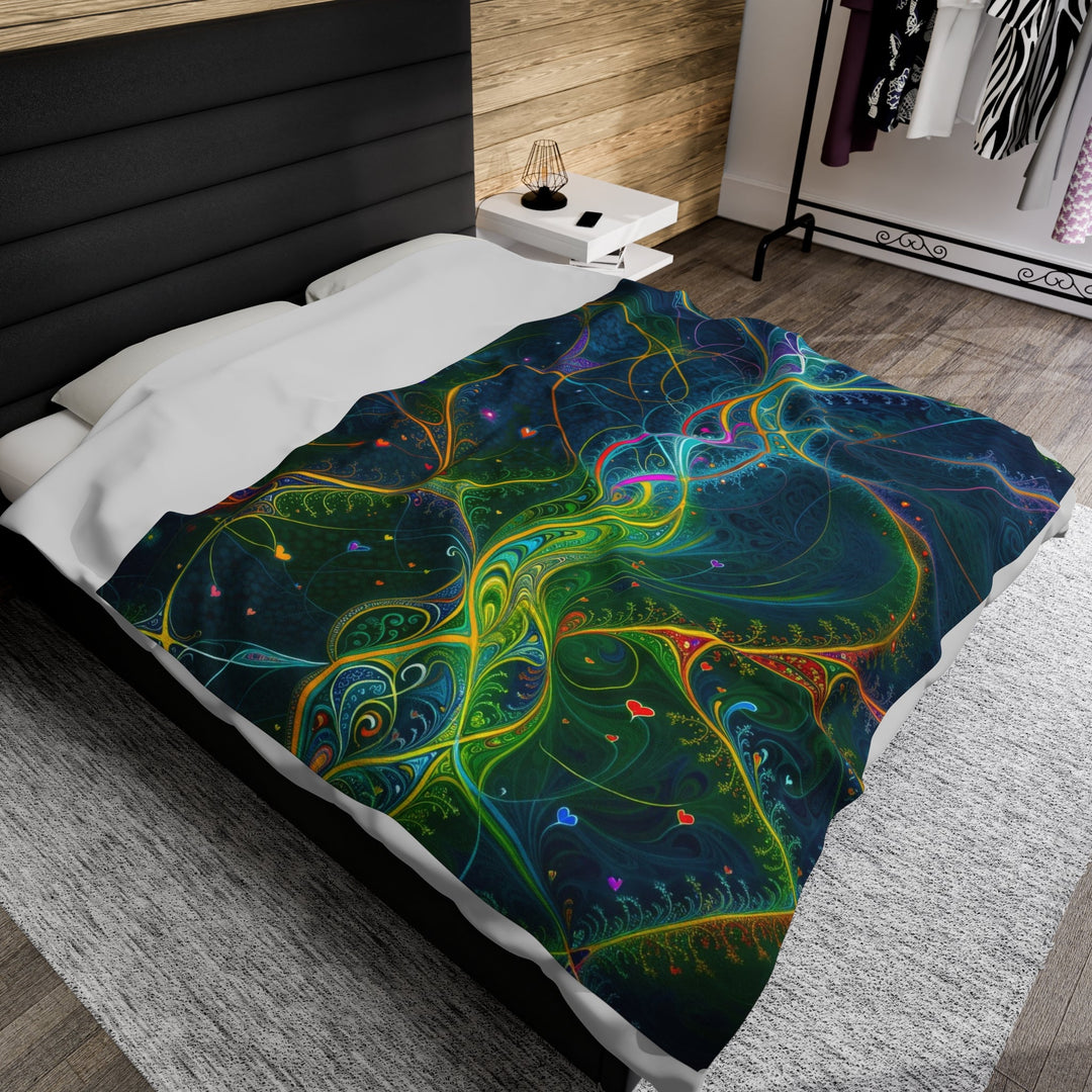 Vibrant Ethereal Swirls - Velveteen Plush Blanket - All Over Prints - g(0D·IO) - 60" × 80" - -