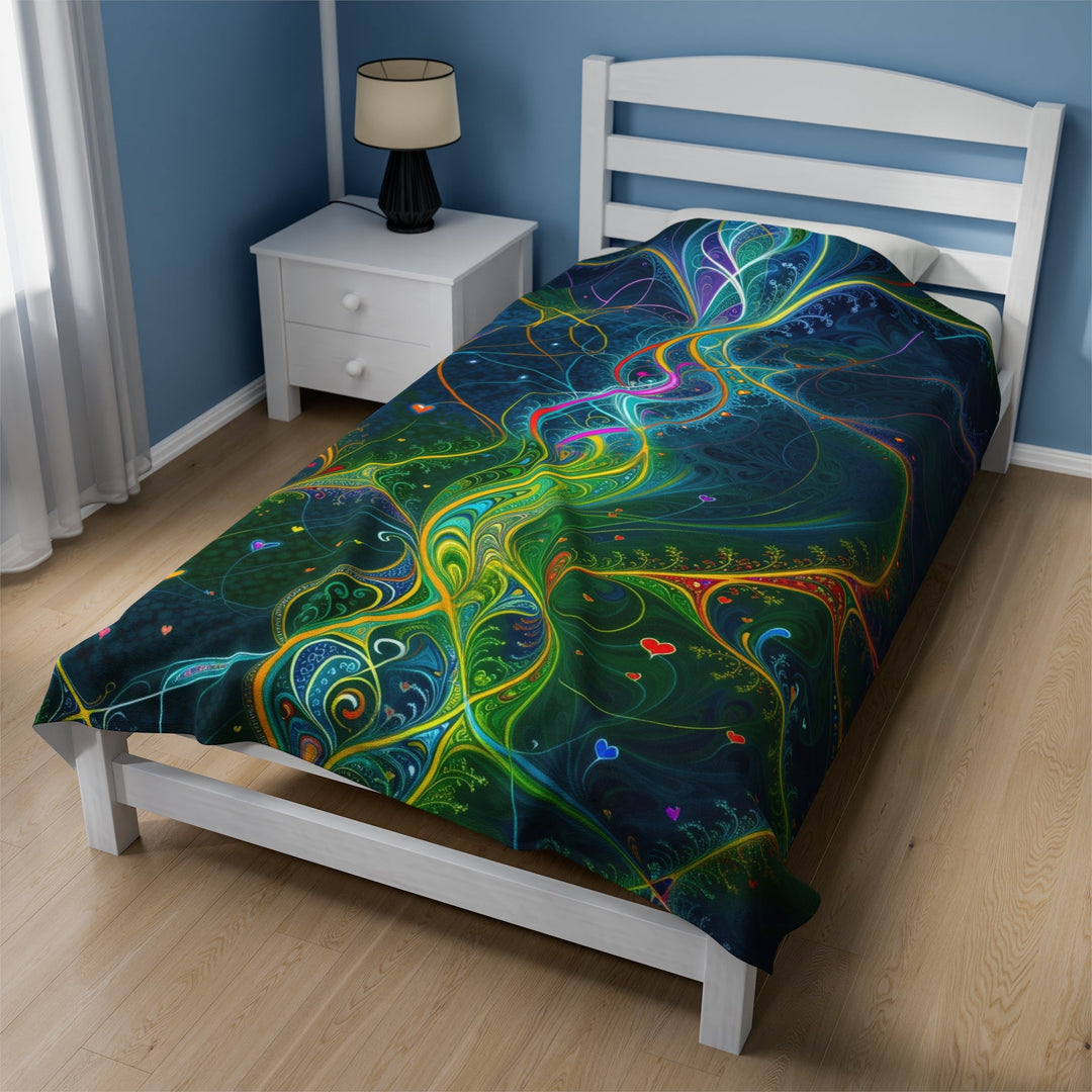 Vibrant Ethereal Swirls - Velveteen Plush Blanket - All Over Prints - g(0D·IO) - 60" × 80" - -