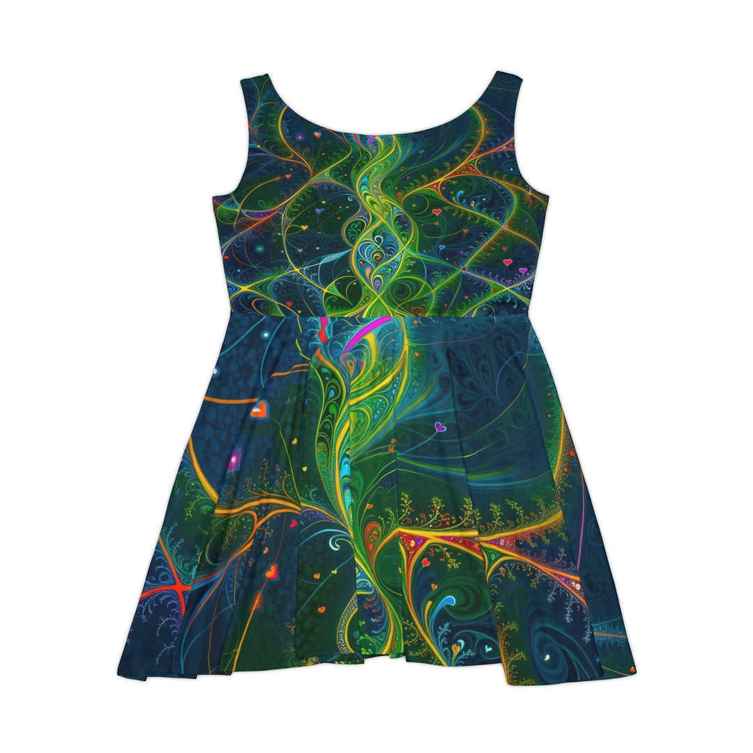 Vibrant Ethereal Swirls - Women's Skater Dress - All Over Prints - g(0D·IO) - L - -