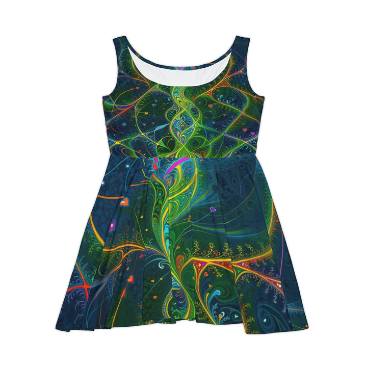 Vibrant Ethereal Swirls - Women's Skater Dress - All Over Prints - g(0D·IO) - L - -