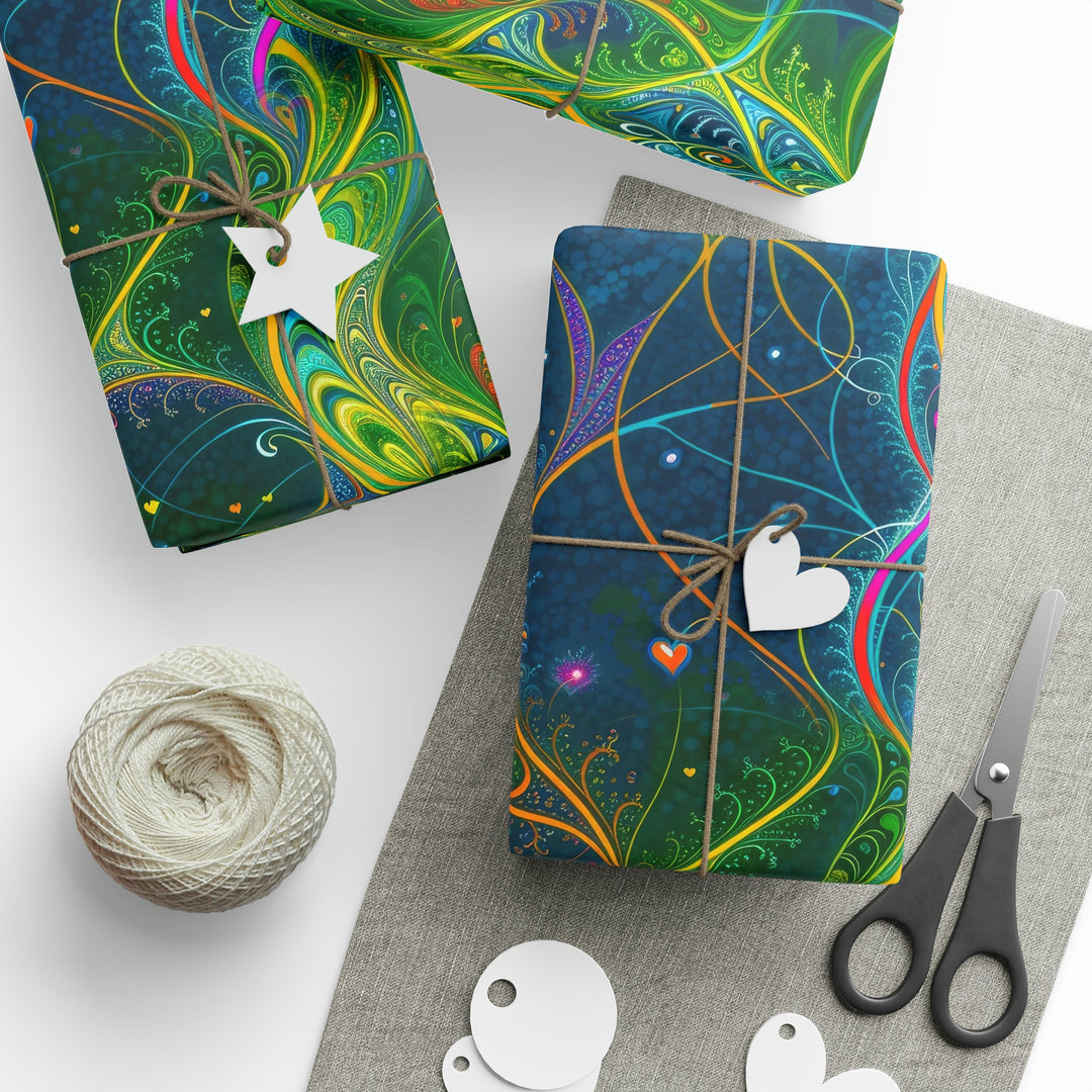 Vibrant Ethereal Swirls - Wrapping Paper - Home Decor - g(0D·IO) - 30" x 180" - Matte -