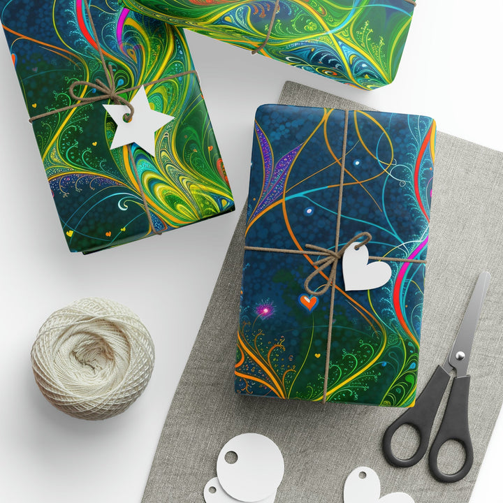 Vibrant Ethereal Swirls - Wrapping Paper - Home Decor - g(0D·IO) - 30" x 180" - Matte -