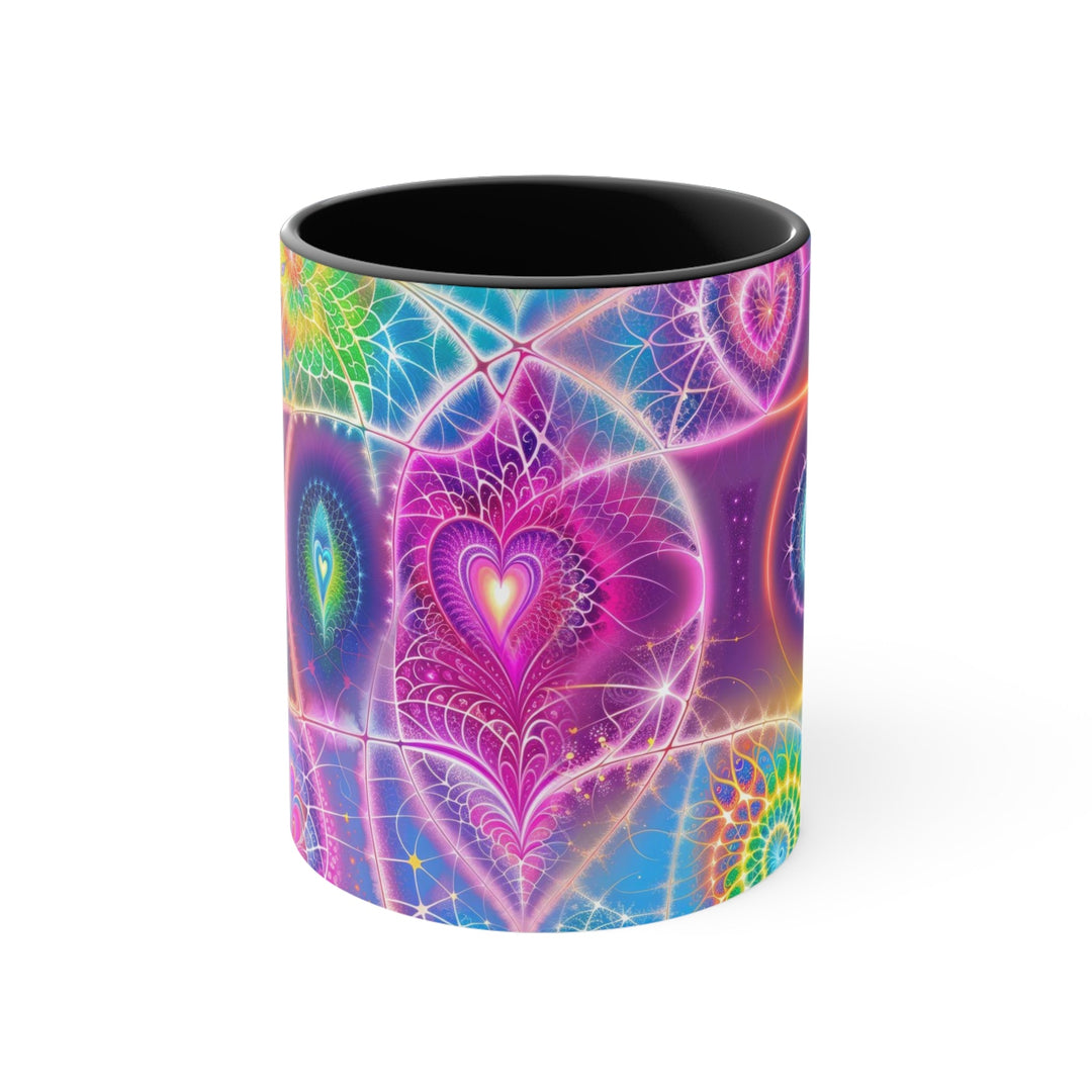 Vibrant Ethereal Symmetry - Accent Coffee Mug - Mug - g(0D·IO) - Black - 11oz -