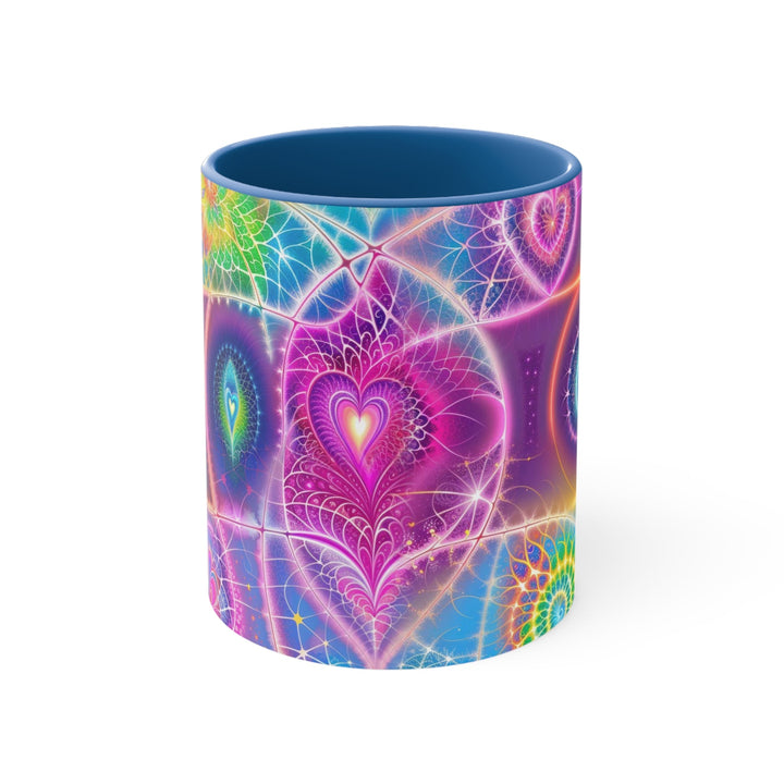 Vibrant Ethereal Symmetry - Accent Coffee Mug - Mug - g(0D·IO) - Blue - 11oz -