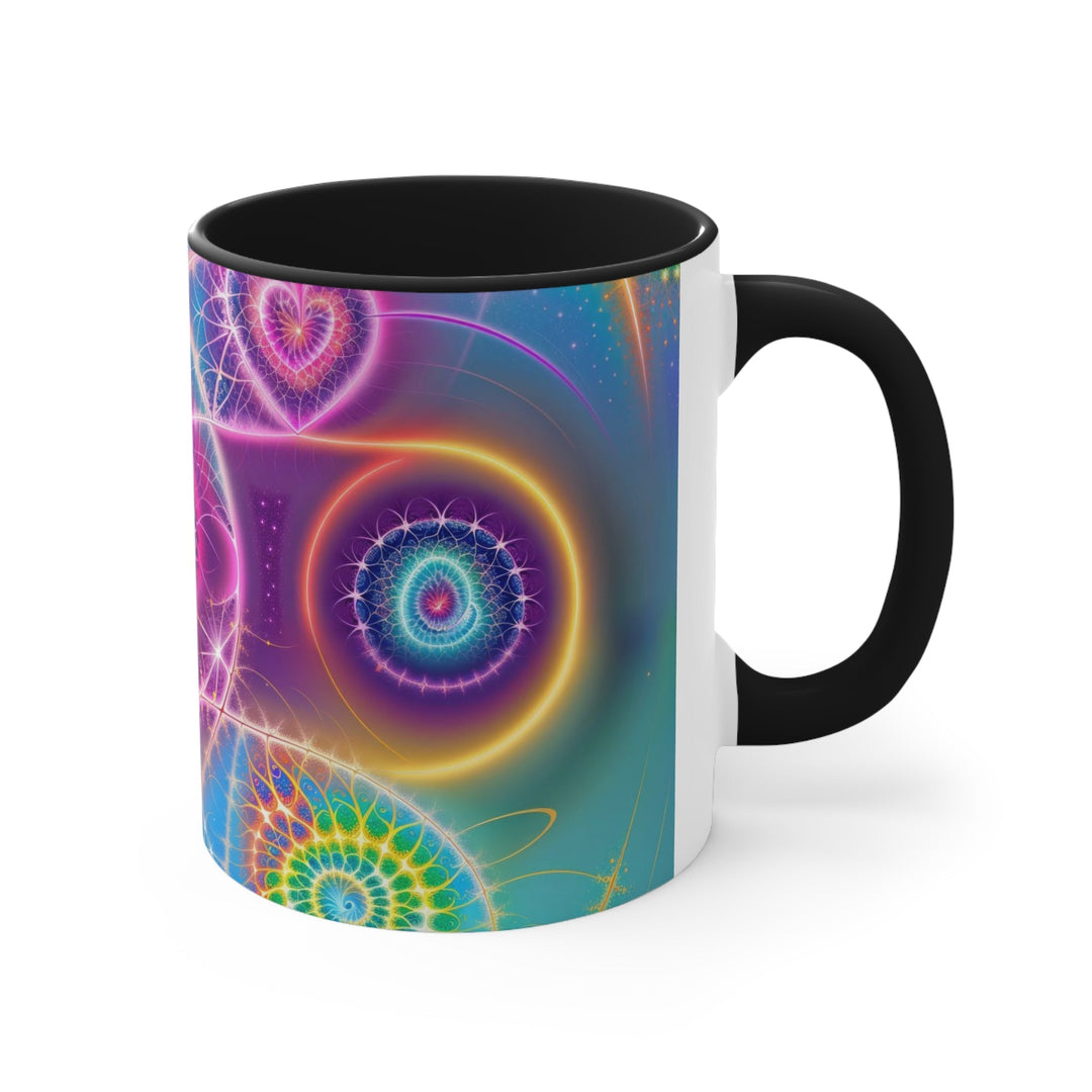 Vibrant Ethereal Symmetry - Accent Coffee Mug - Mug - g(0D·IO) - Pink - 11oz -