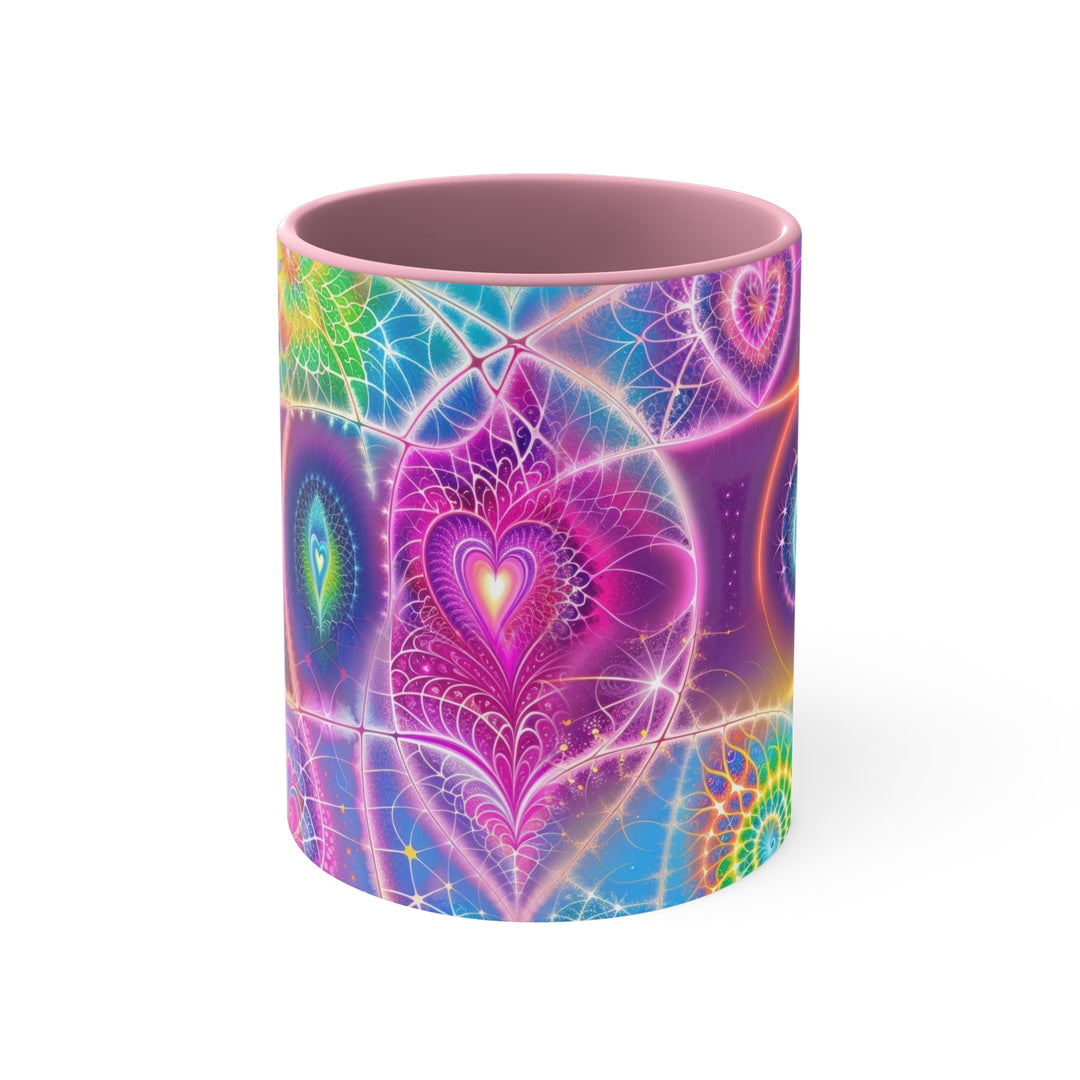 Vibrant Ethereal Symmetry - Accent Coffee Mug - Mug - g(0D·IO) - Pink - 11oz -