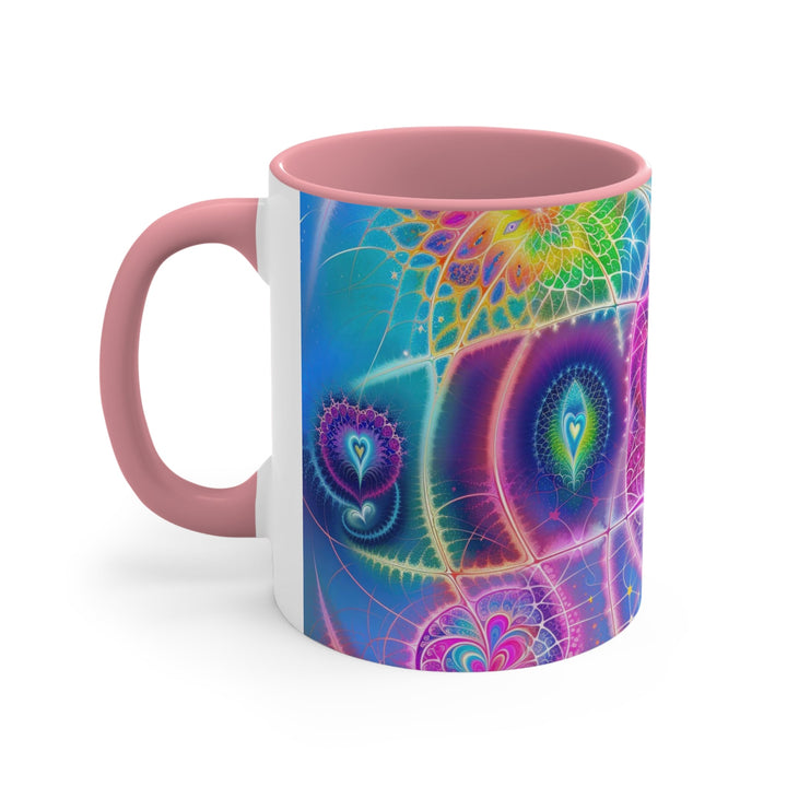 Vibrant Ethereal Symmetry - Accent Coffee Mug - Mug - g(0D·IO) - Pink - 11oz -