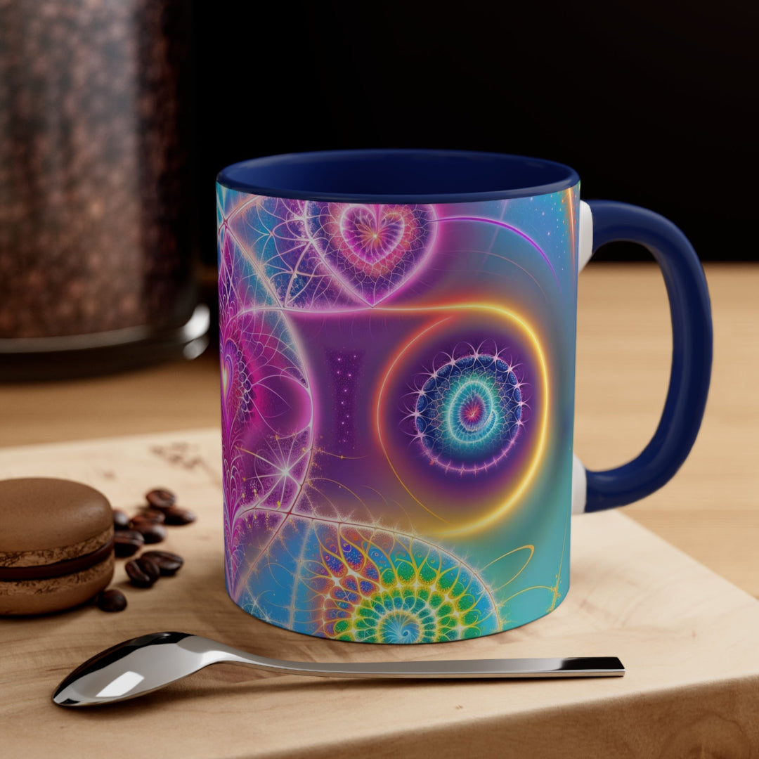 Vibrant Ethereal Symmetry - Accent Coffee Mug - Mug - g(0D·IO) - Pink - 11oz -