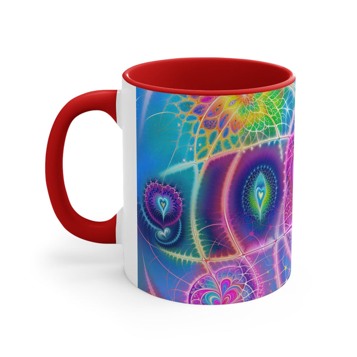 Vibrant Ethereal Symmetry - Accent Coffee Mug - Mug - g(0D·IO) - Pink - 11oz -