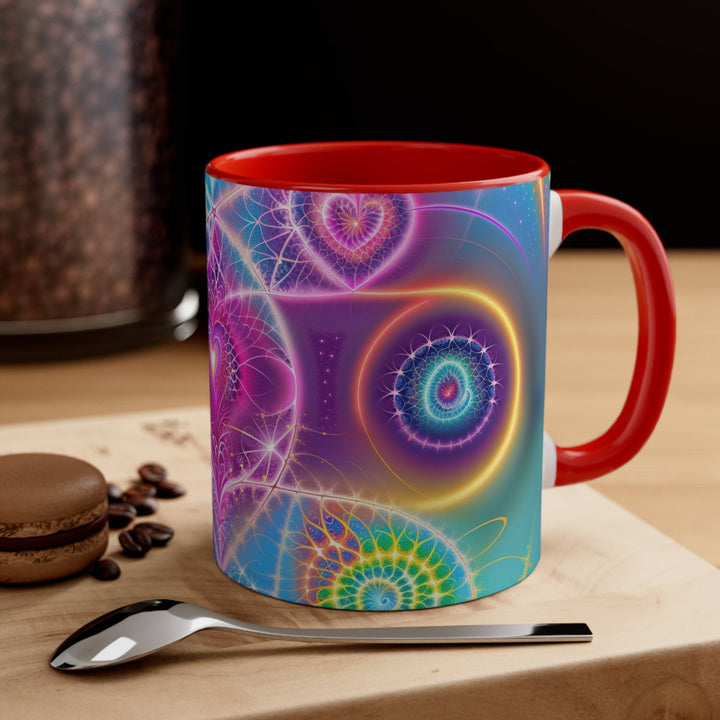 Vibrant Ethereal Symmetry - Accent Coffee Mug - Mug - g(0D·IO) - Pink - 11oz -