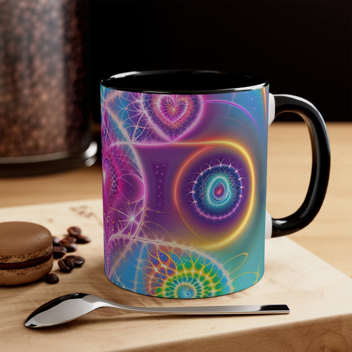 Vibrant Ethereal Symmetry - Accent Coffee Mug - Mug - g(0D·IO) - Pink - 11oz -