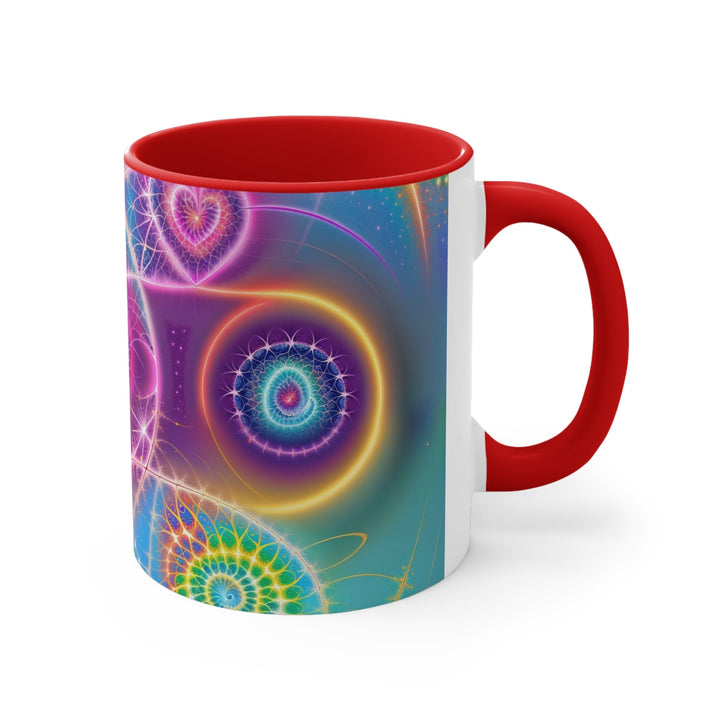 Vibrant Ethereal Symmetry - Accent Coffee Mug - Mug - g(0D·IO) - Pink - 11oz -