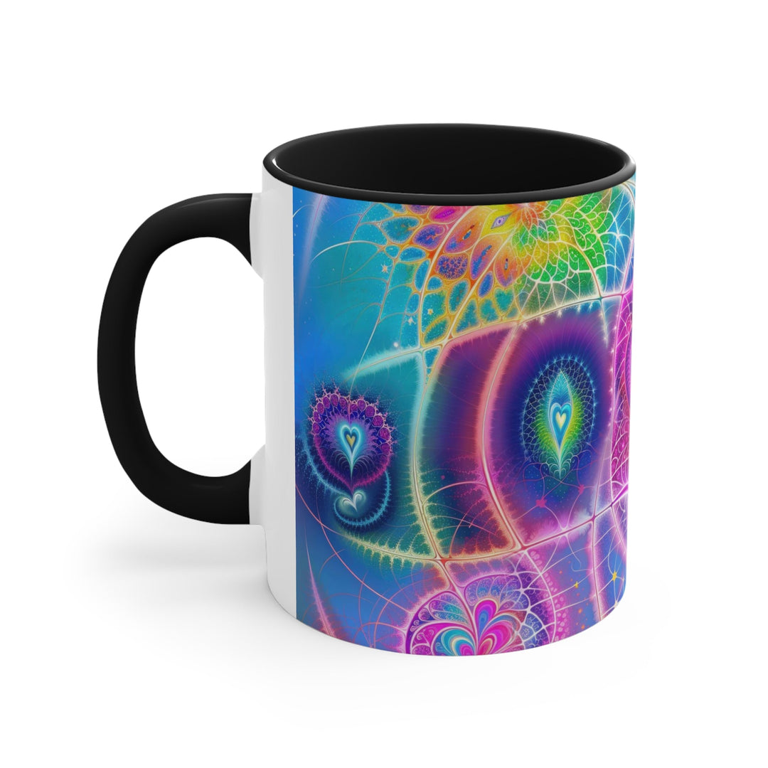 Vibrant Ethereal Symmetry - Accent Coffee Mug - Mug - g(0D·IO) - Pink - 11oz -