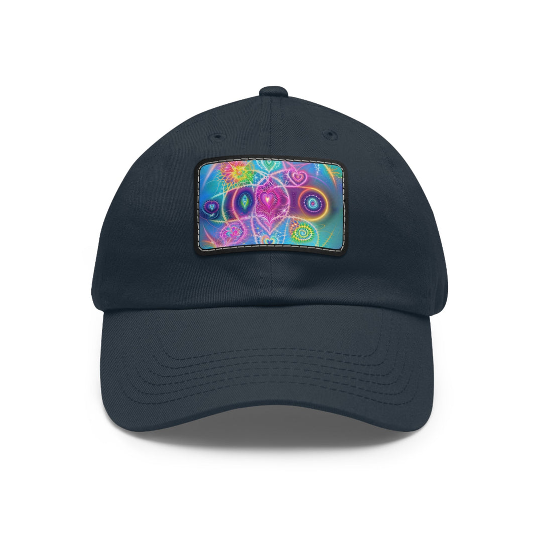 Vibrant Ethereal Symmetry - Dad Hat - Hats - g(0D·IO) - Navy / Black patch - Rectangle - One size