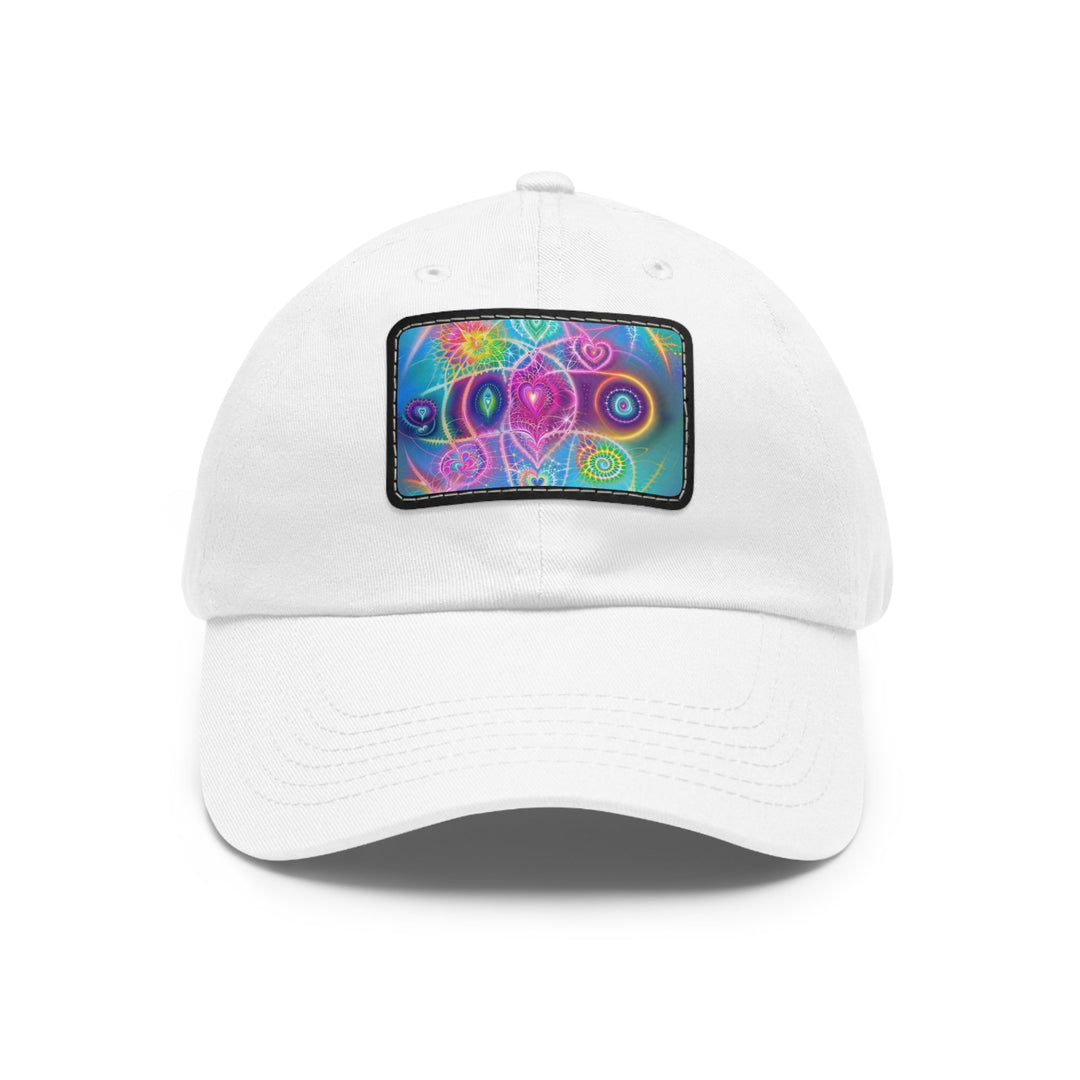 Vibrant Ethereal Symmetry - Dad Hat - Hats - g(0D·IO) - White / Black patch - Rectangle - One size