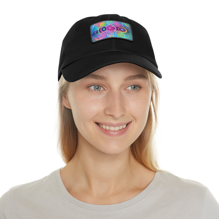 Vibrant Ethereal Symmetry - Dad Hat - Hats - g(0D·IO) - White / Black patch - Rectangle - One size