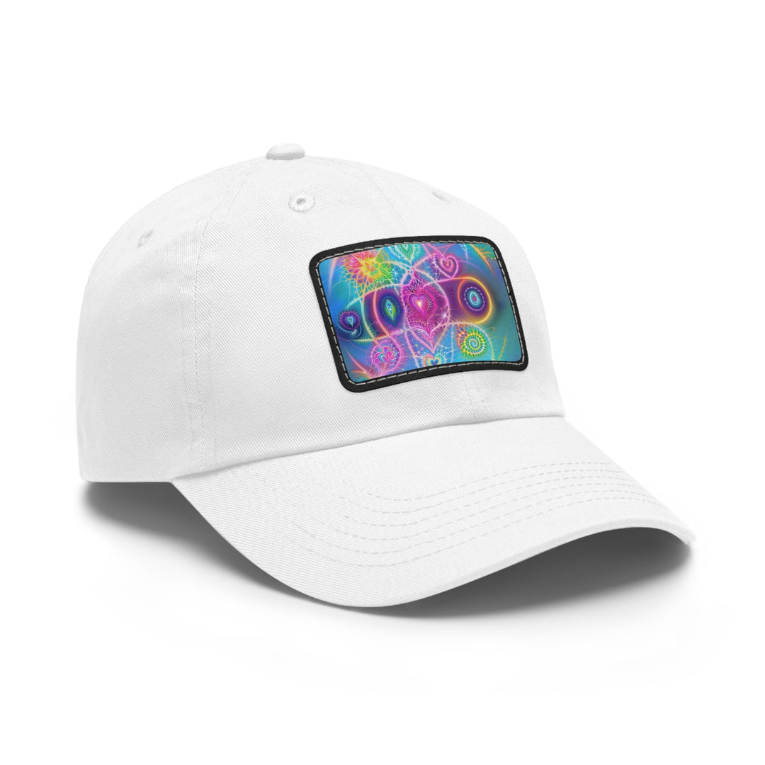 Vibrant Ethereal Symmetry - Dad Hat - Hats - g(0D·IO) - White / Black patch - Rectangle - One size