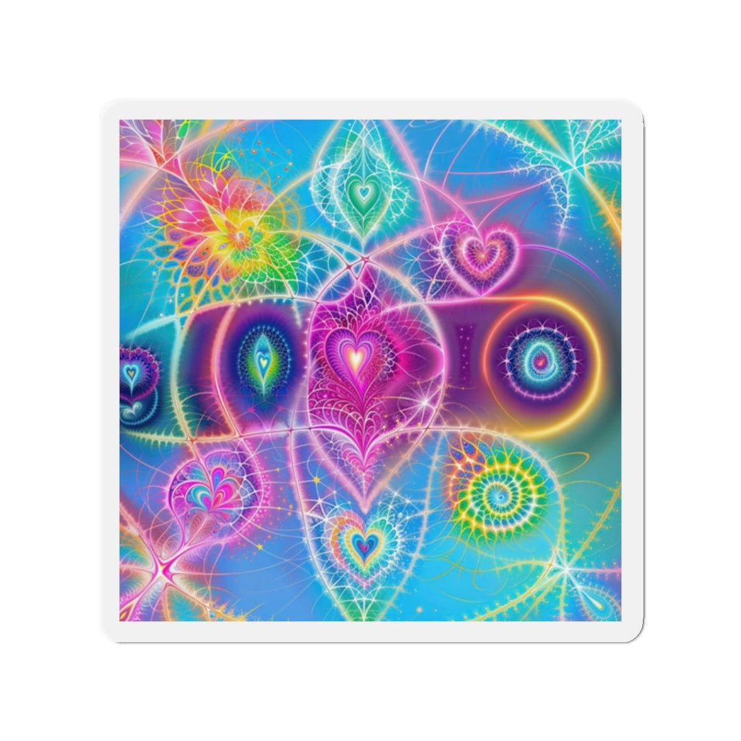 Vibrant Ethereal Symmetry - Die-cut Magnet - Home Decor - g(0D·IO) - 2" x 2" - Die-Cut - 1 pc