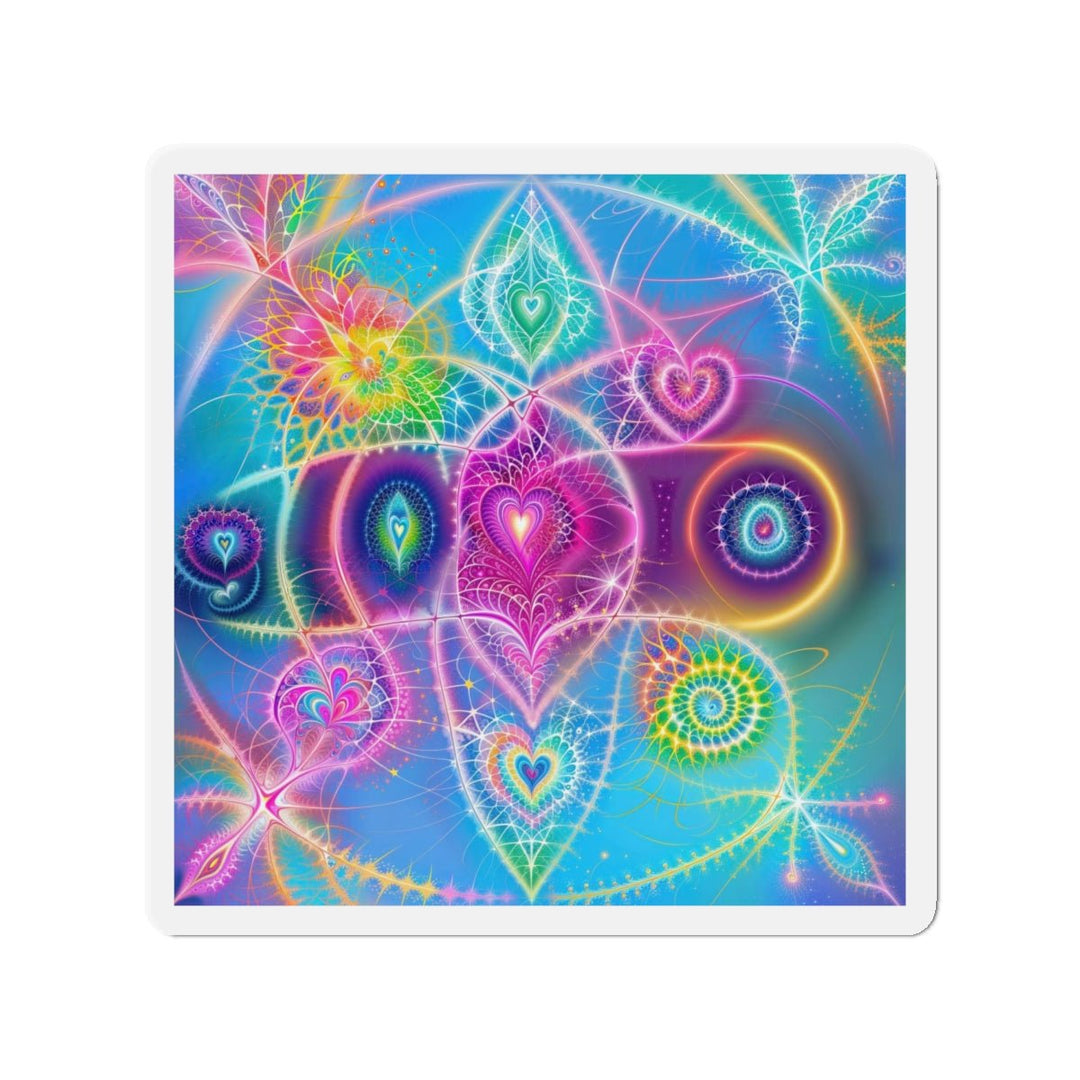 Vibrant Ethereal Symmetry - Die-cut Magnet - Home Decor - g(0D·IO) - 6 × 6" - Die-Cut - 1 pc