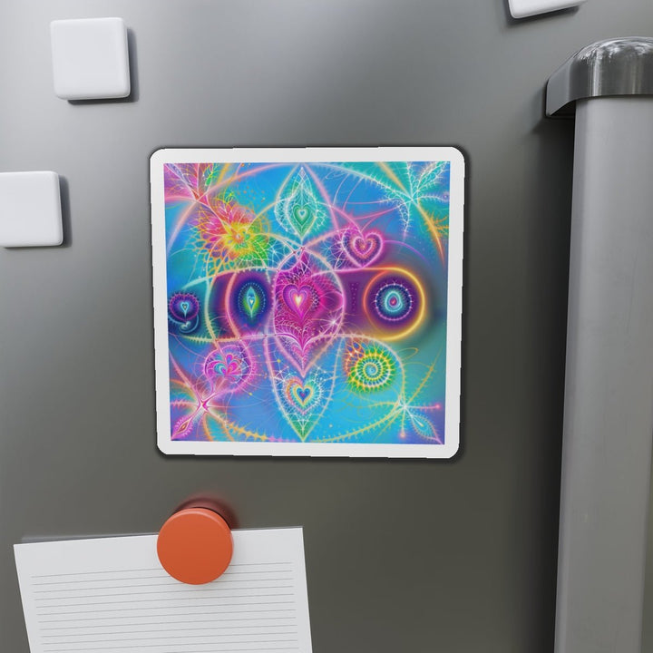 Vibrant Ethereal Symmetry - Die-cut Magnet - Home Decor - g(0D·IO) - 6 × 6" - Die-Cut - 1 pc