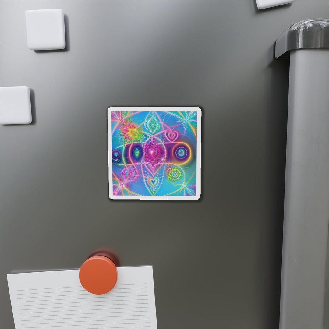 Vibrant Ethereal Symmetry - Die-cut Magnet - Home Decor - g(0D·IO) - 6 × 6" - Die-Cut - 1 pc