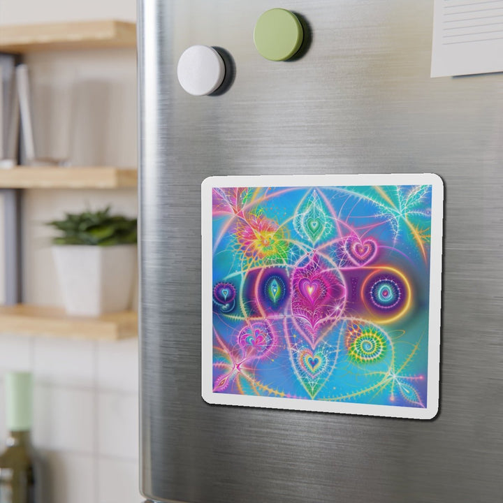 Vibrant Ethereal Symmetry - Die-cut Magnet - Home Decor - g(0D·IO) - 6 × 6" - Die-Cut - 1 pc