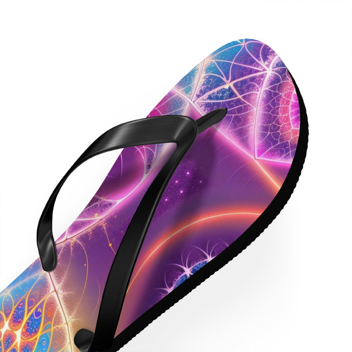 Vibrant Ethereal Symmetry - Flip Flops - Shoes - g(0D·IO) - XL - Black sole -