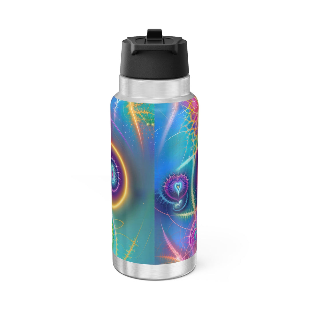 Vibrant Ethereal Symmetry - Gator Tumbler 32oz - Mug - g(0D·IO) - Silver - 32oz -