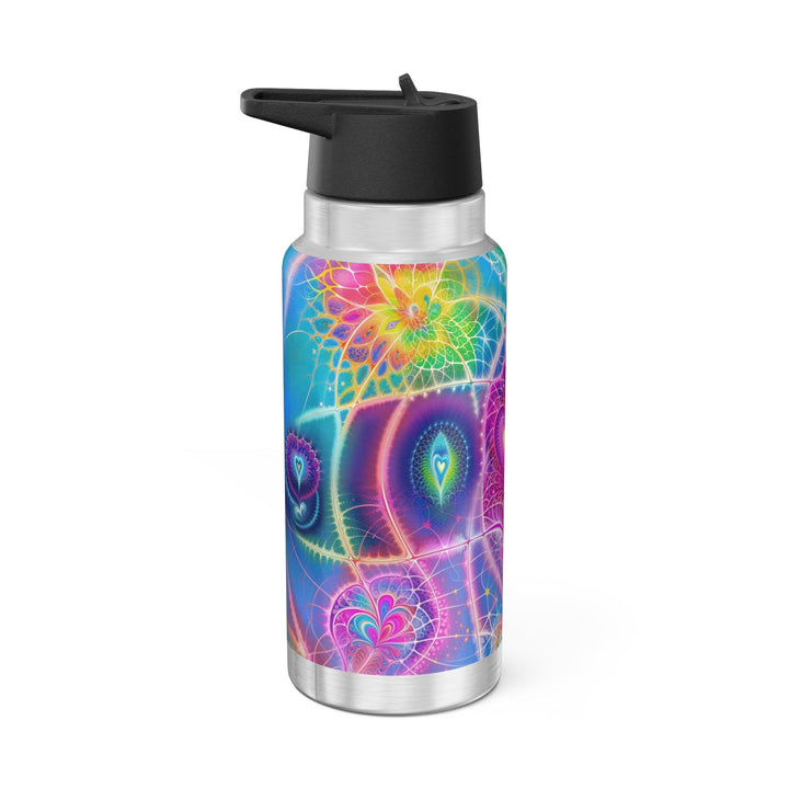 Vibrant Ethereal Symmetry - Gator Tumbler 32oz - Mug - g(0D·IO) - Silver - 32oz -