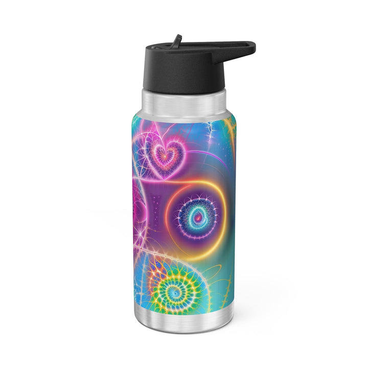 Vibrant Ethereal Symmetry - Gator Tumbler 32oz - Mug - g(0D·IO) - Silver - 32oz -