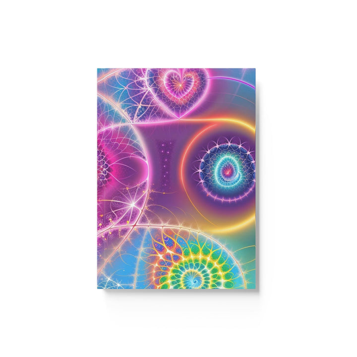 Vibrant Ethereal Symmetry - Hard Backed Journal - Paper products - g(0D·IO) - Ruled line - A5 - White