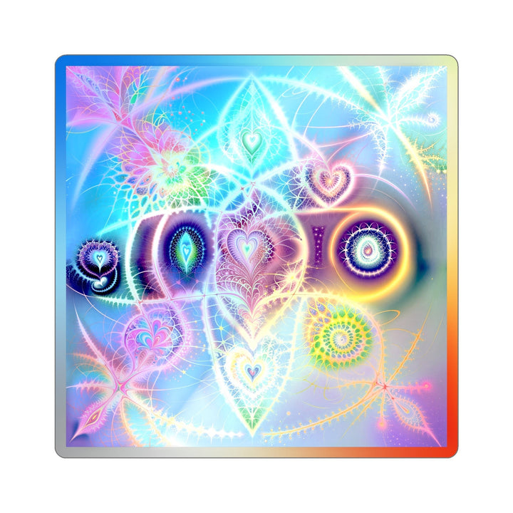 Vibrant Ethereal Symmetry - Holographic Die-Cut Sticker - Paper products - g(0D·IO) - 4" × 4" - Die-Cut - Holographic