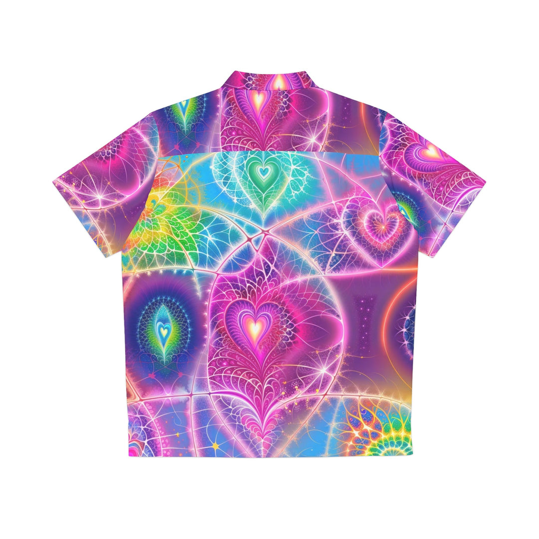 Vibrant Ethereal Symmetry - Men's Hawaiian Shirt - All Over Prints - g(0D·IO) - S - Black -