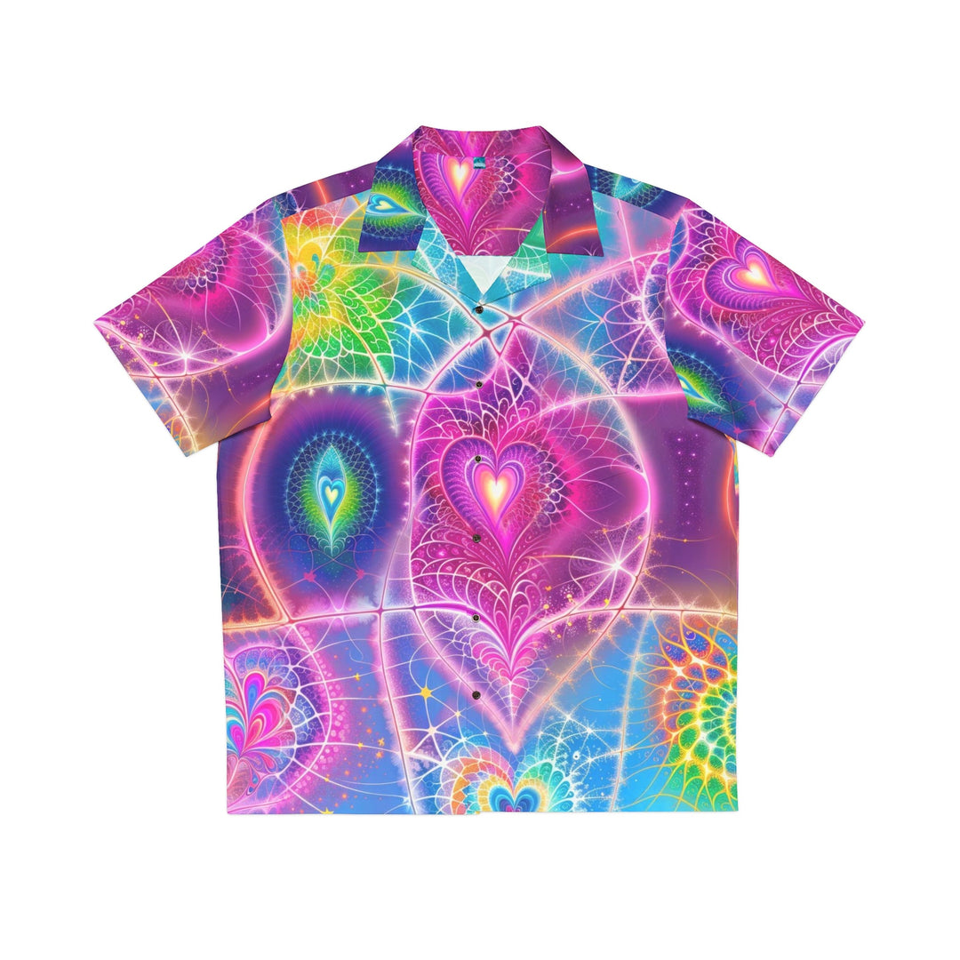 Vibrant Ethereal Symmetry - Men's Hawaiian Shirt - All Over Prints - g(0D·IO) - S - Black -