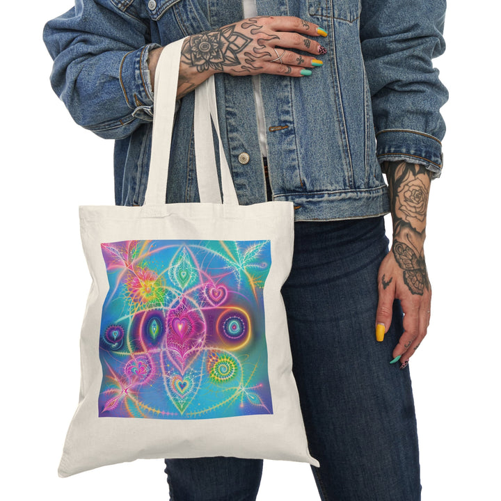 Vibrant Ethereal Symmetry - Natural Tote Bag - Bags - g(0D·IO) - 15" x 16" - Natural -