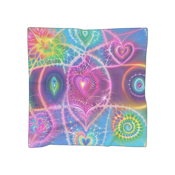 Vibrant Ethereal Symmetry - Poly Scarf - Accessories - g(0D·IO) - Poly chiffon - 25" × 25" -