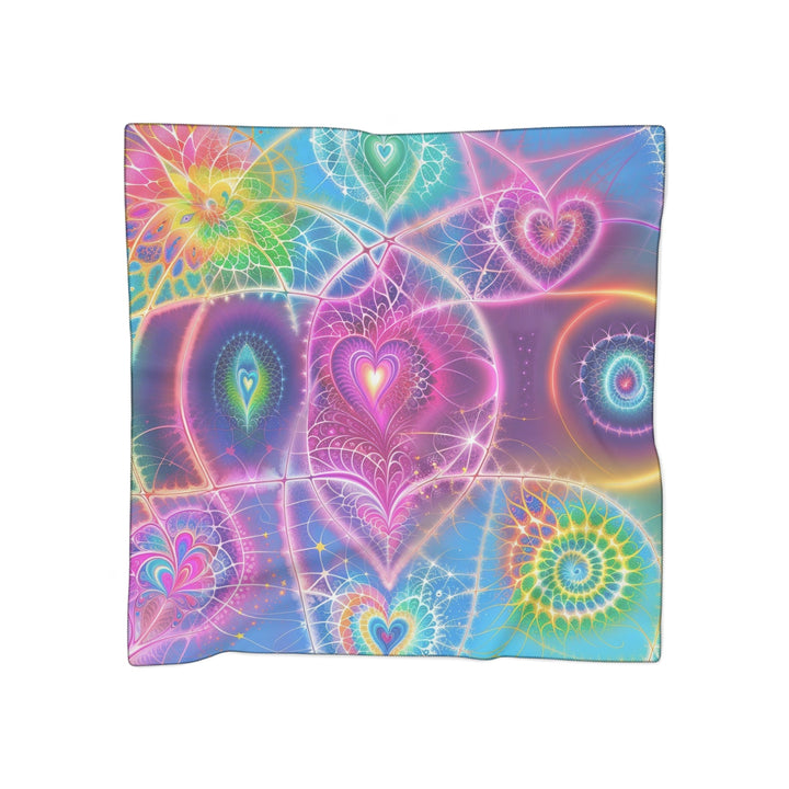 Vibrant Ethereal Symmetry - Poly Scarf - Accessories - g(0D·IO) - Poly chiffon - 50" × 50" -