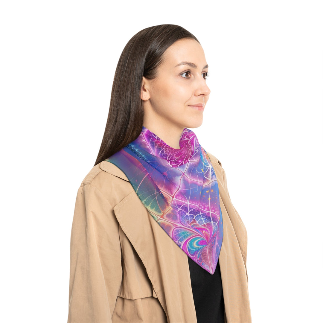 Vibrant Ethereal Symmetry - Poly Scarf - Accessories - g(0D·IO) - Poly chiffon - 50" × 50" -