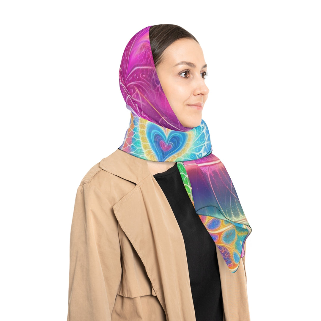 Vibrant Ethereal Symmetry - Poly Scarf - Accessories - g(0D·IO) - Poly chiffon - 50" × 50" -