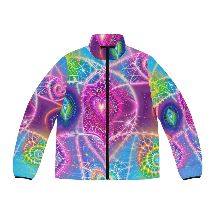 Vibrant Ethereal Symmetry - Puffer Jacket - All Over Prints - g(0D·IO) - S - Black zipper -